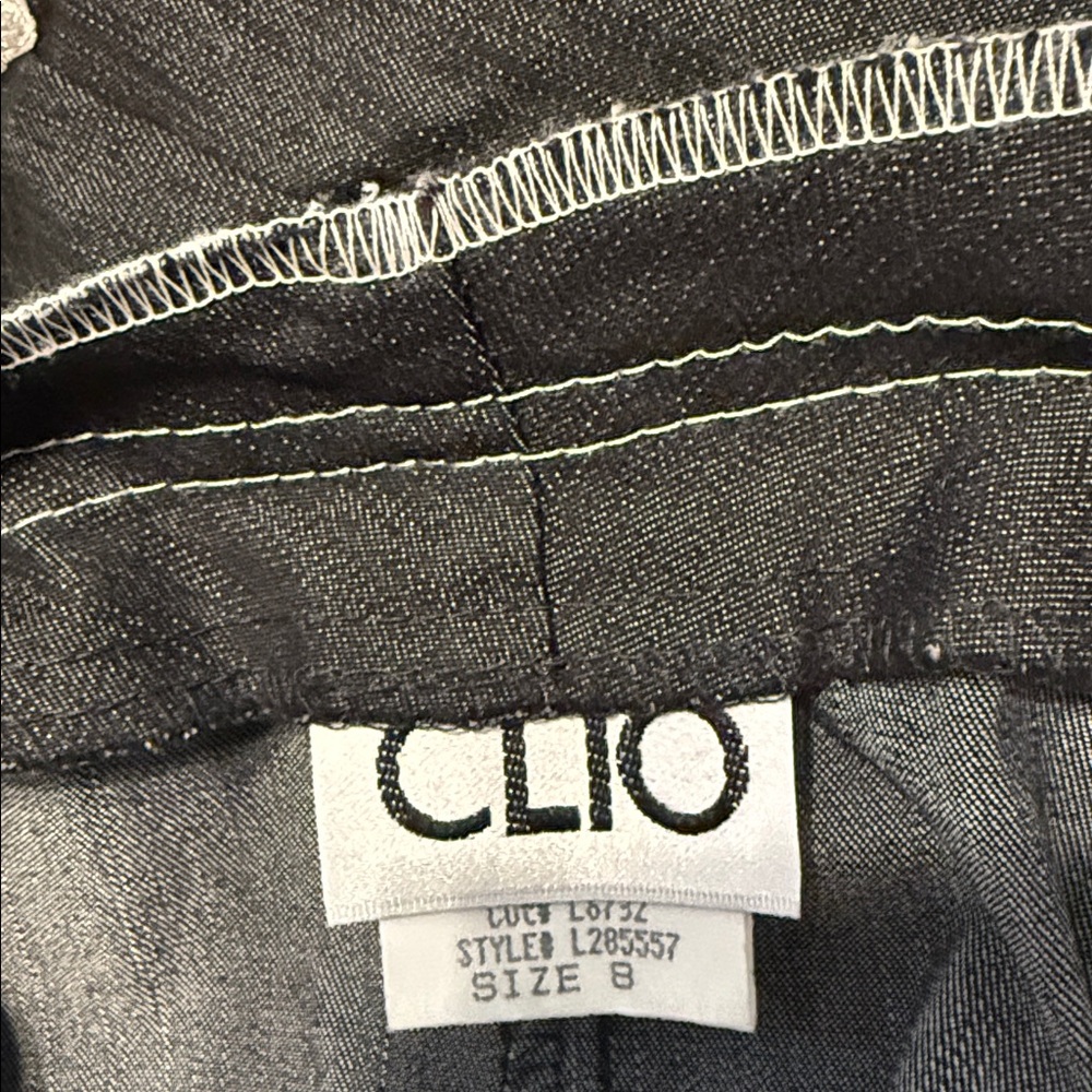 Vintage Clio Black Denim Skirt with White Stitching. Size 8 - Picture 4 of 8